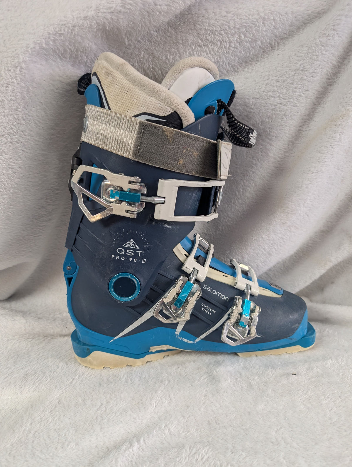 Salomon QST Pro 90 Ski Boots Size 24 Color Blue Condition Used