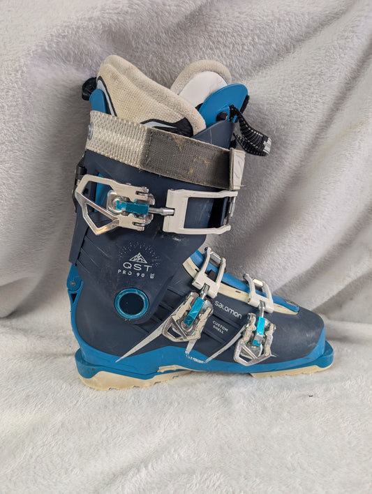Salomon QST Pro 90 Ski Boots Size 24 Color Blue Condition Used