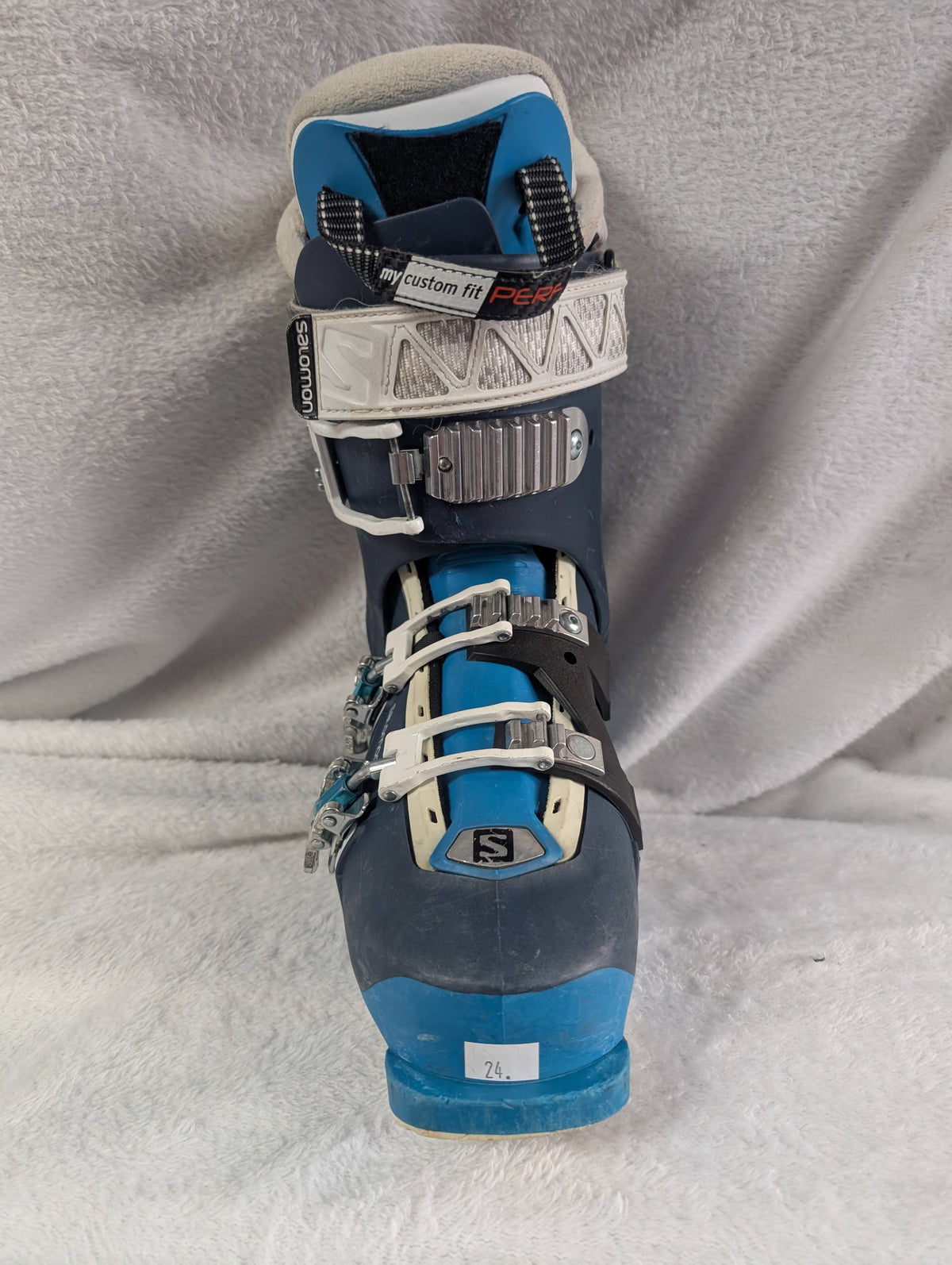 Salomon QST Pro 90 Ski Boots Size 24 Color Blue Condition Used