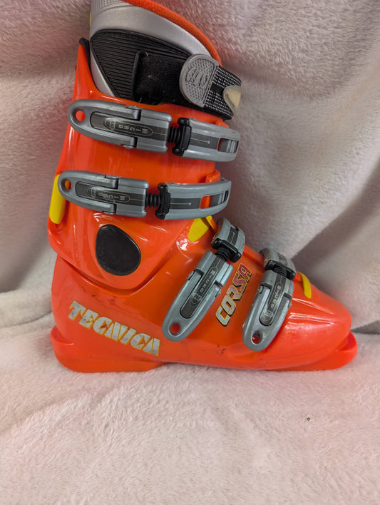 Tecnica Corsa Ski Boots Size 23.5 Color Orange Condition Used