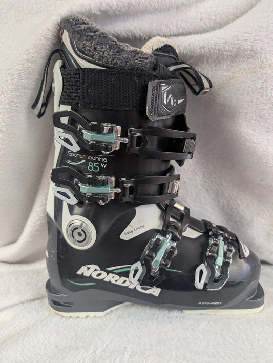 Nordica Sportmachine 85w Women's Ski Boots Size 23.5 Color Black Condition Used