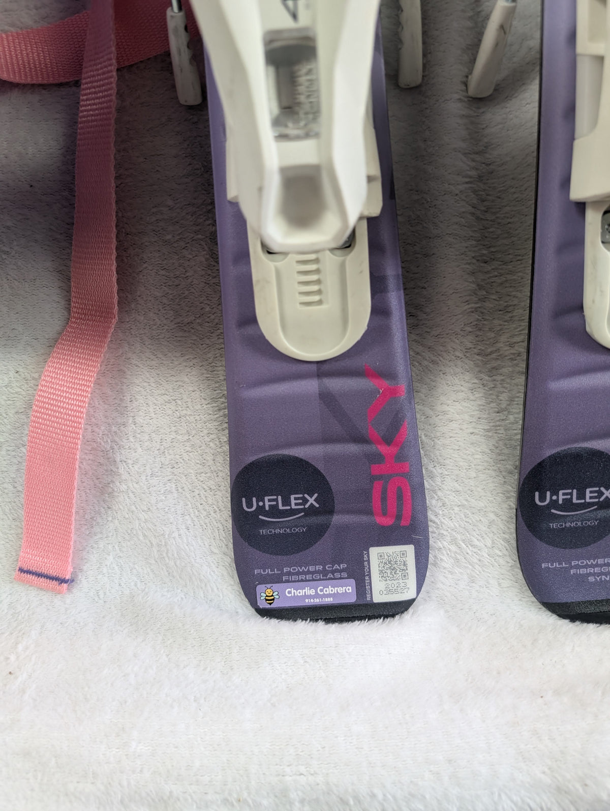 Elan Sky Youth Skis Elan 4.5 Bindings Size 80 Cm Color Lavender w/Ski Pack Condition Used