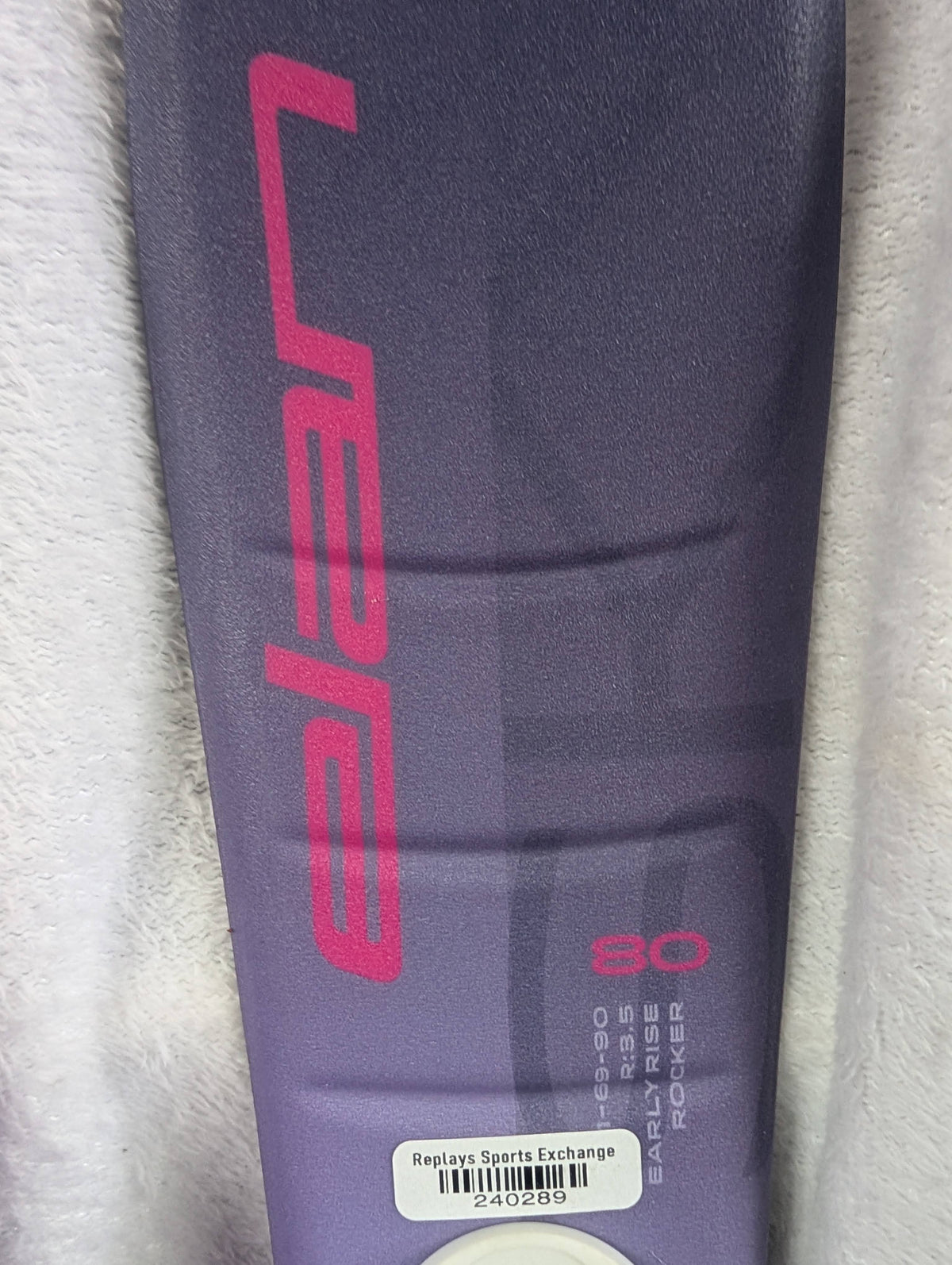 Elan Sky Youth Skis Elan 4.5 Bindings Size 80 Cm Color Lavender w/Ski Pack Condition Used