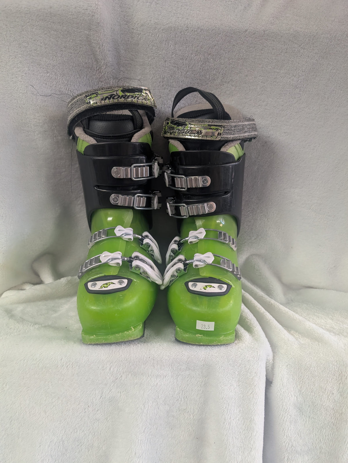 Nordica Patron Team Ski Boots Size 23.5 Color Green Condition Used