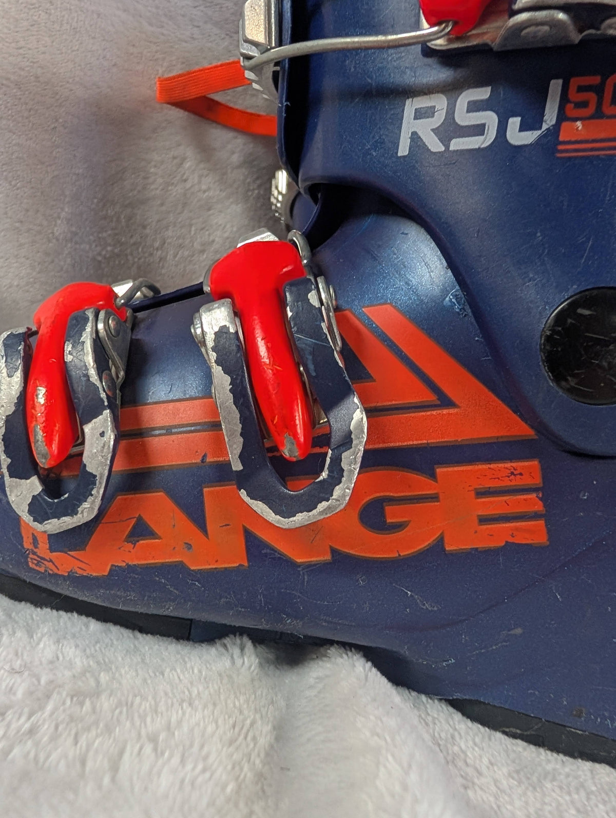 Lange RSJ50 Ski Boots Size 18.5 Color Blue Condition Used