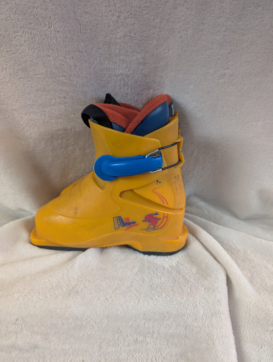 Atomic Junior Ski Boots Size 17 Color Yellow Condition Used