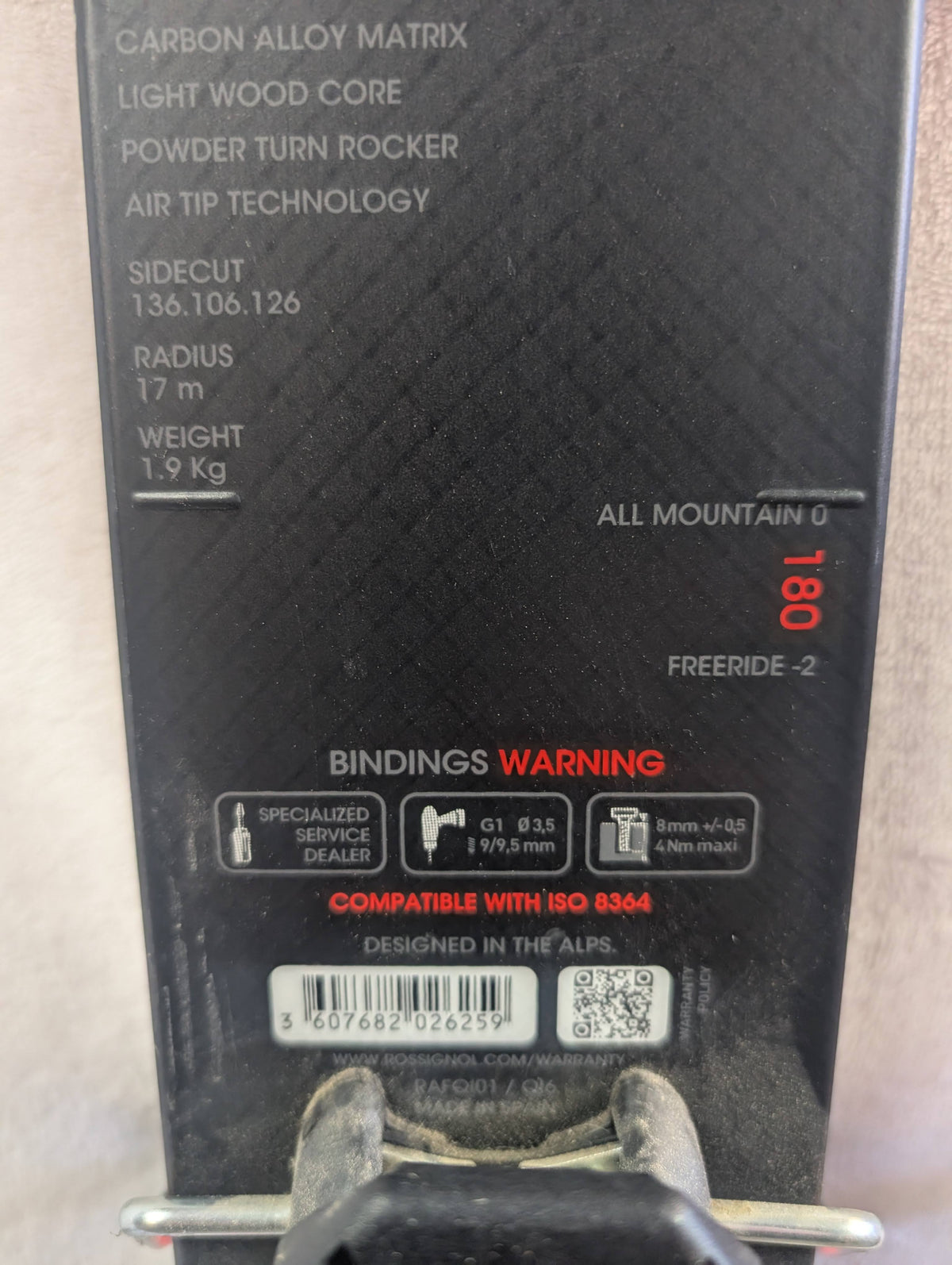 Rossignol Soul 7 Skis Look Bindings 180 cm Color Black Condition Used