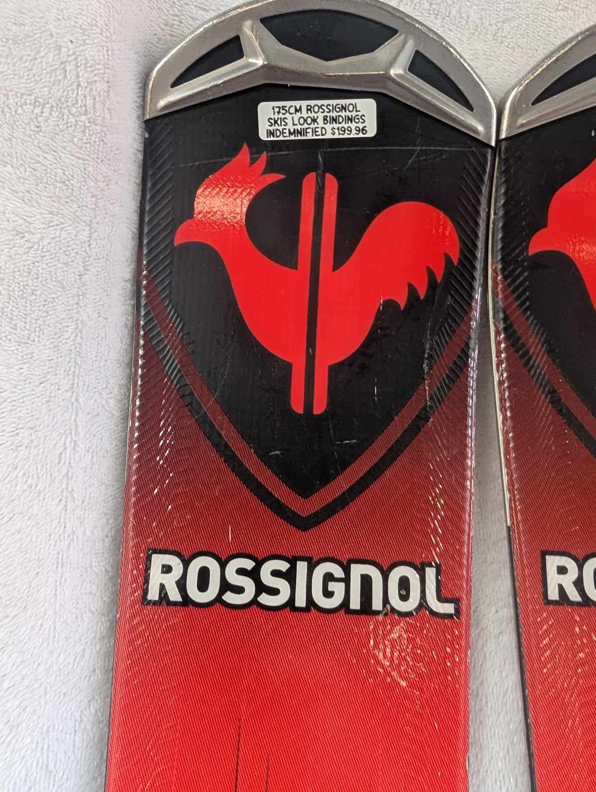 Rossignol E15 Elite Skis w/Look Bindings 175cm Color Red Condition Used