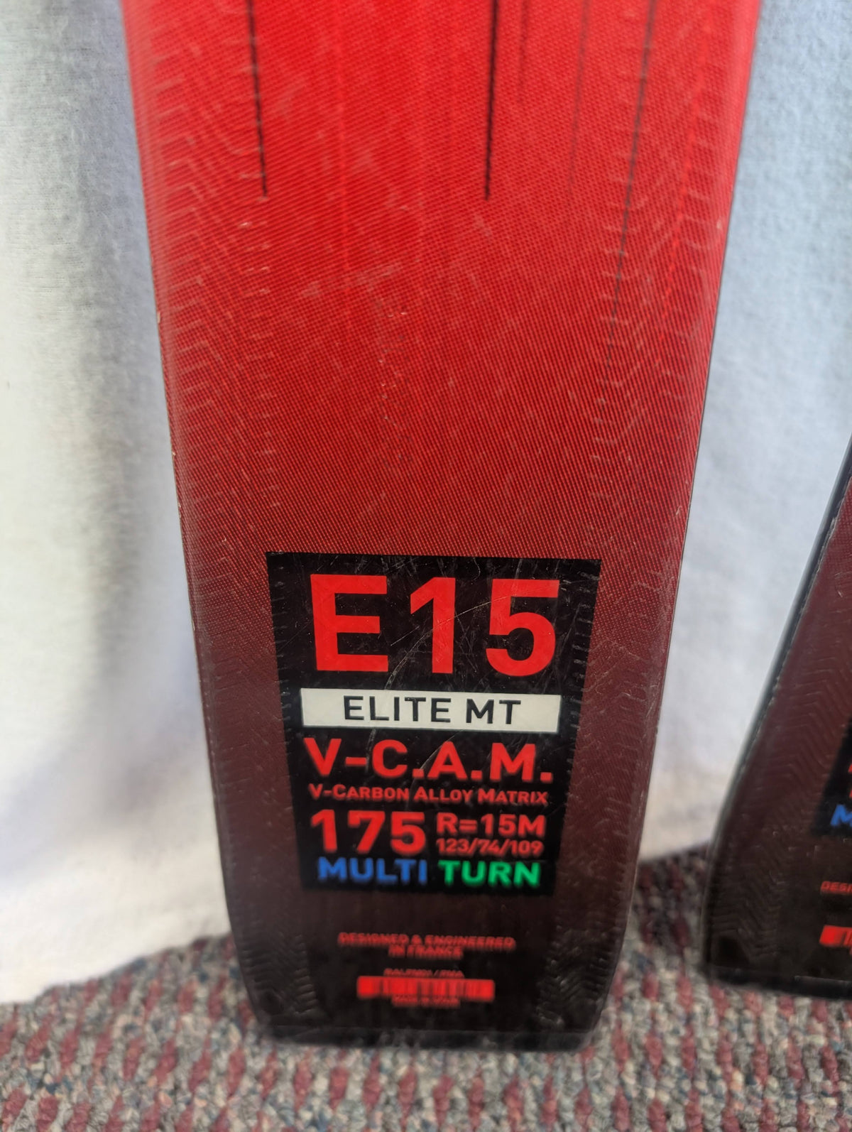 Rossignol E15 Elite Skis w/Look Bindings 175cm Color Red Condition Used