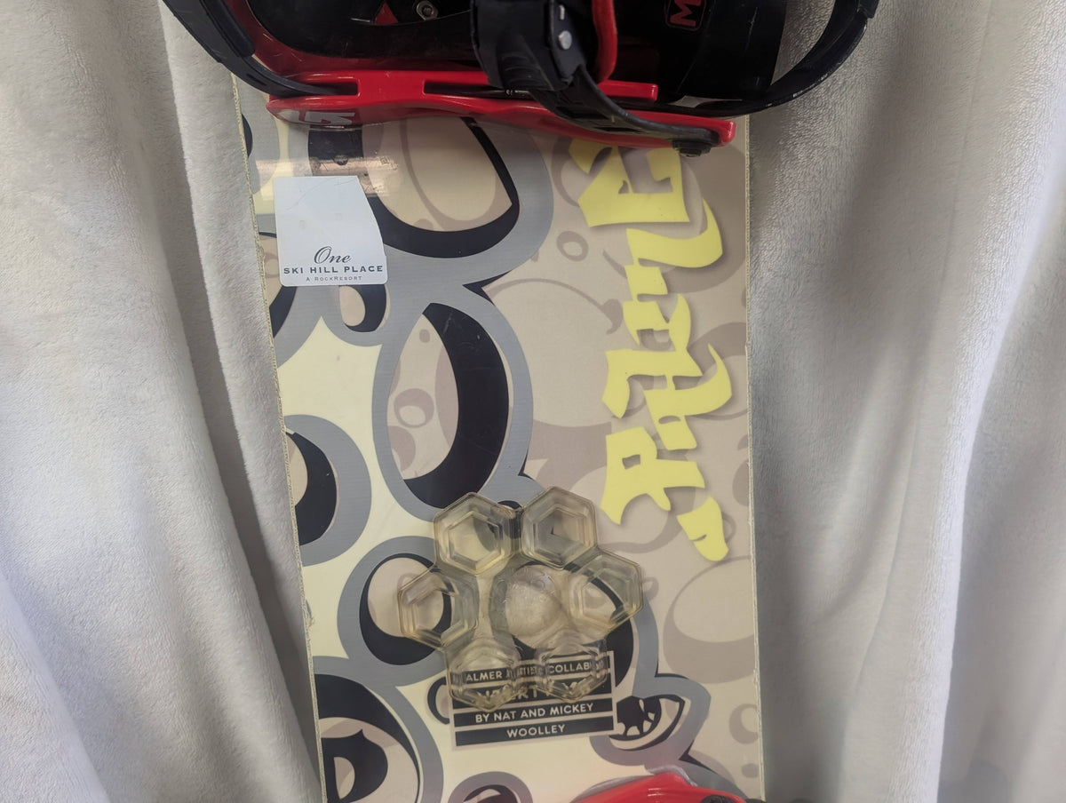 Burton Palmer Snowboard Size 147 cm w/Burton Bindings Size M Color Cream Condition Used