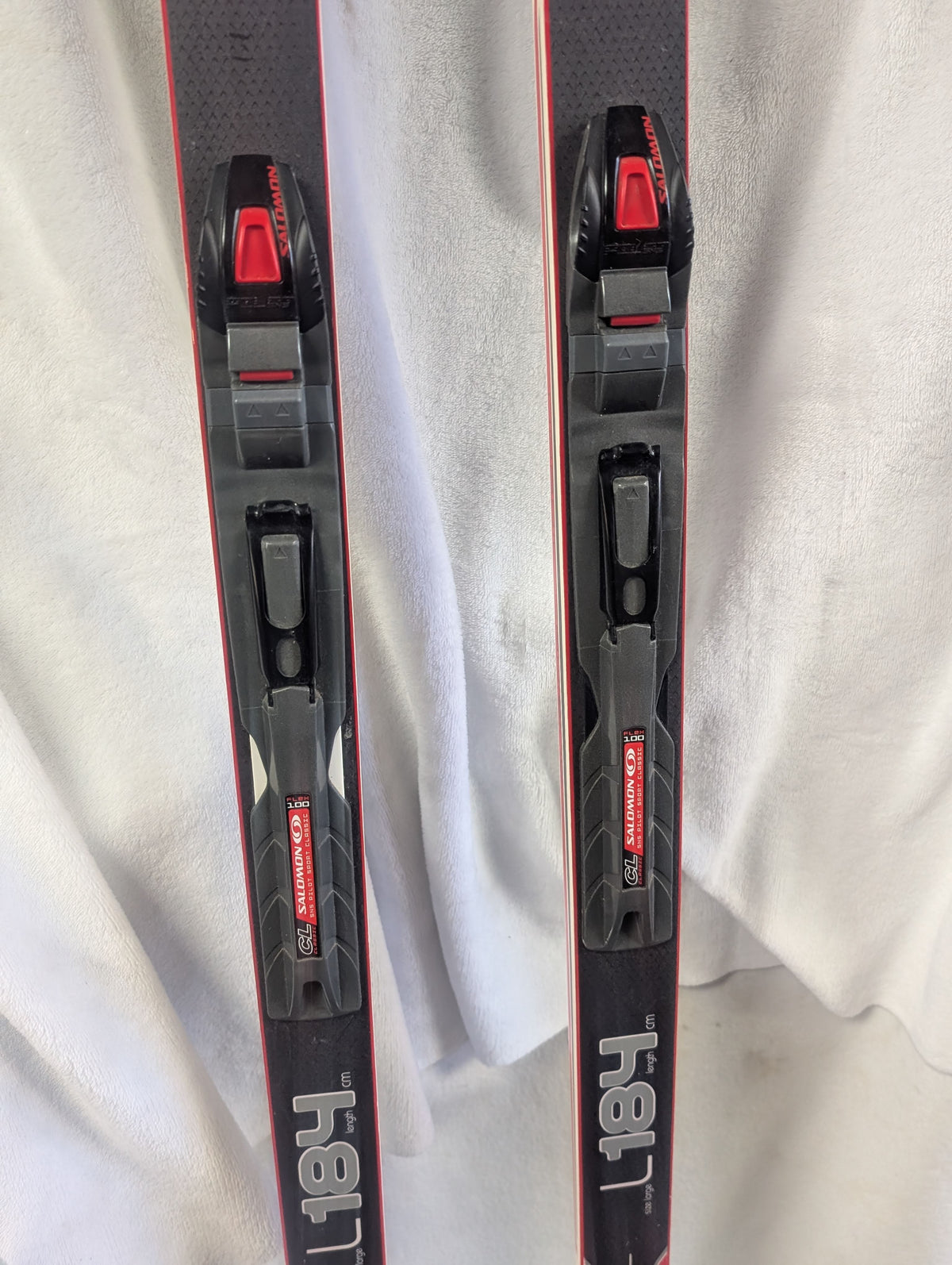 Fischer Cross Country Nordic Cruising XC Skis SNS Pilot Bindings Size 184 cm Red Used