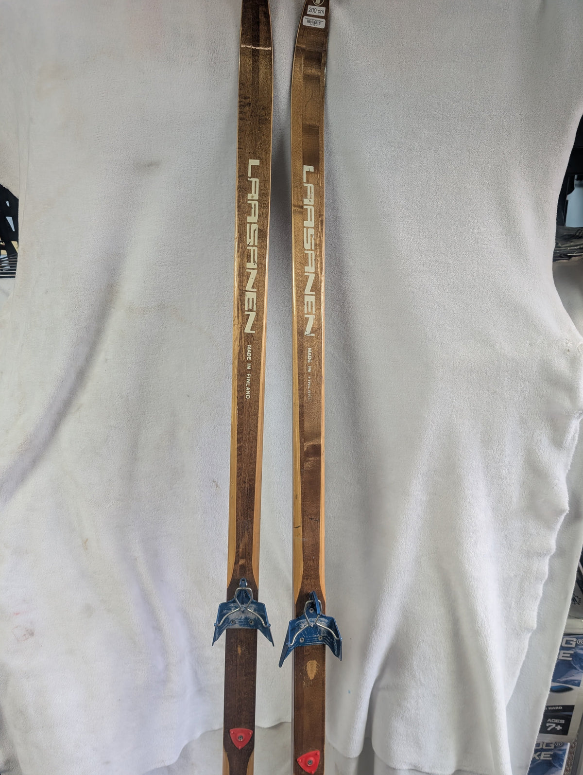 Laasanen Touring Cross Country XC Skis 75mm 3 Pin Bindings Size 200cm Color Brown Condition Used