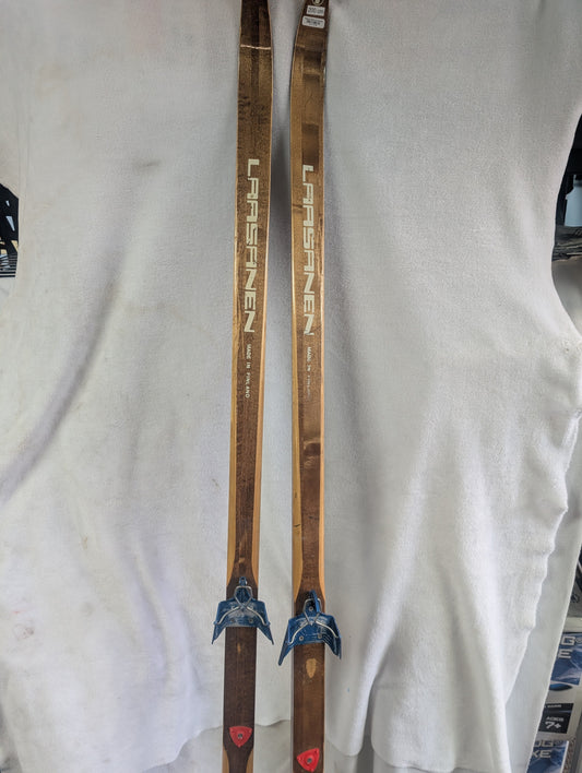 Laasanen Touring Cross Country XC Skis 75mm 3 Pin Bindings Size 200cm Color Brown Condition Used