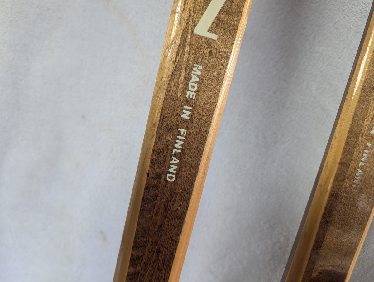 Laasanen Touring Cross Country XC Skis 75mm 3 Pin Bindings Size 200cm Color Brown Condition Used