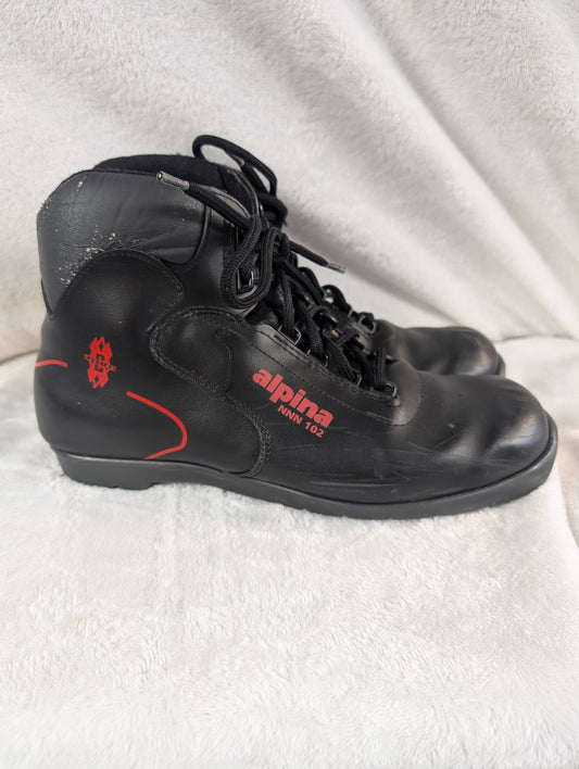 Alpina NNN 102 Ski Boots Size 40 Color Black Condition Used XC