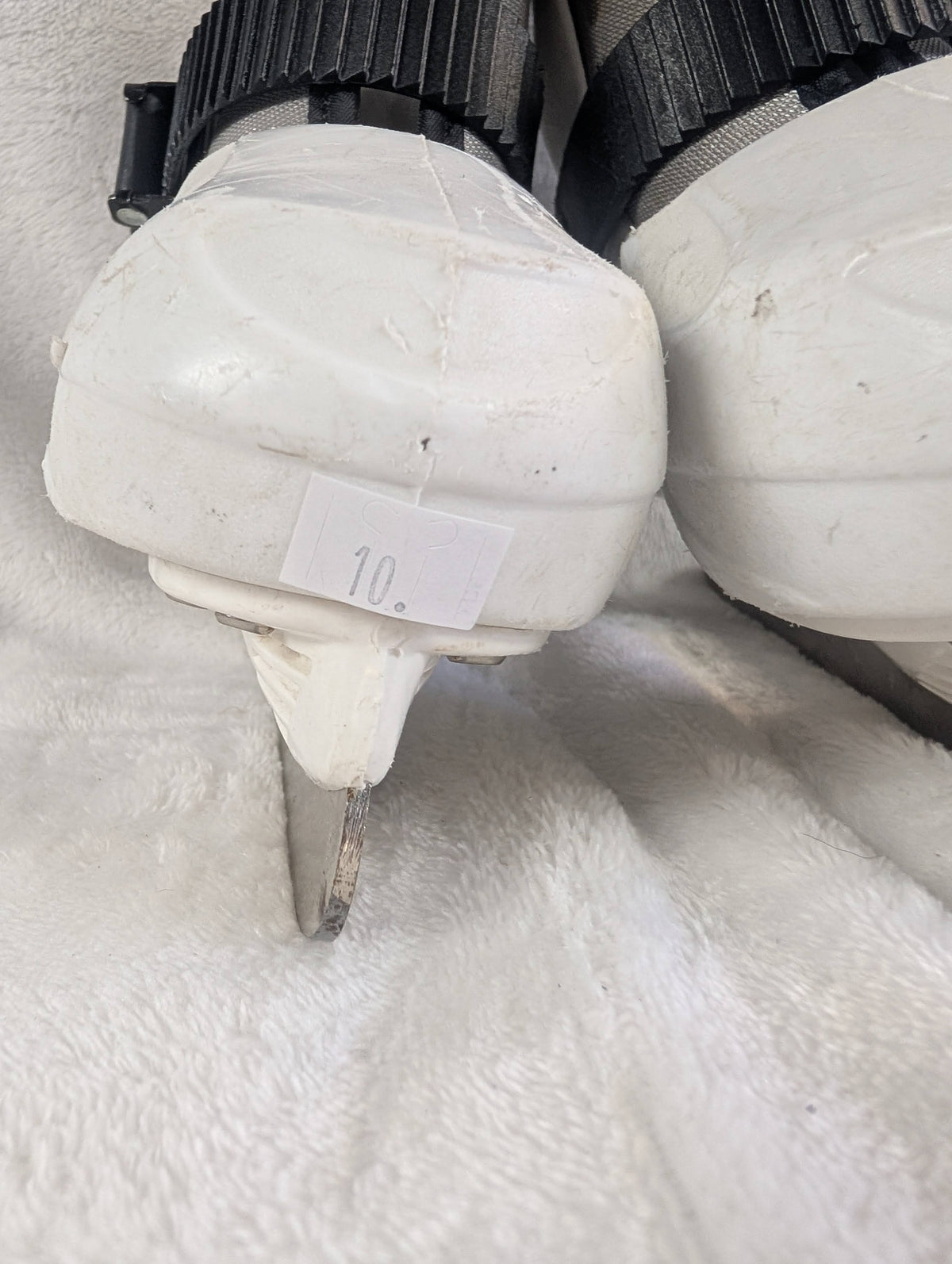 CCM Tyke Kids Ice Figure Skates Size 10 Kids Color White Condition Used.