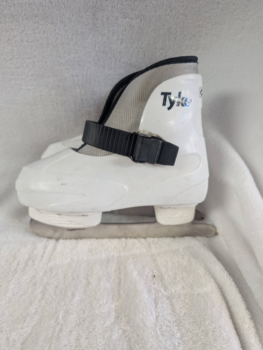 CCM Tyke Kids Ice Figure Skates Size 10 Kids Color White Condition Used.