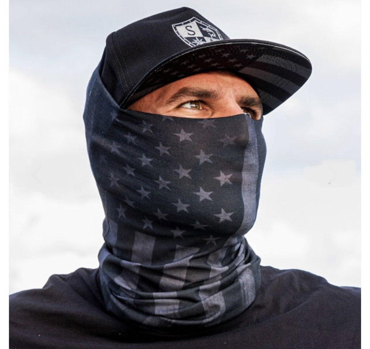SA Co Shield Gaiter OSFM Adult New Black Flag