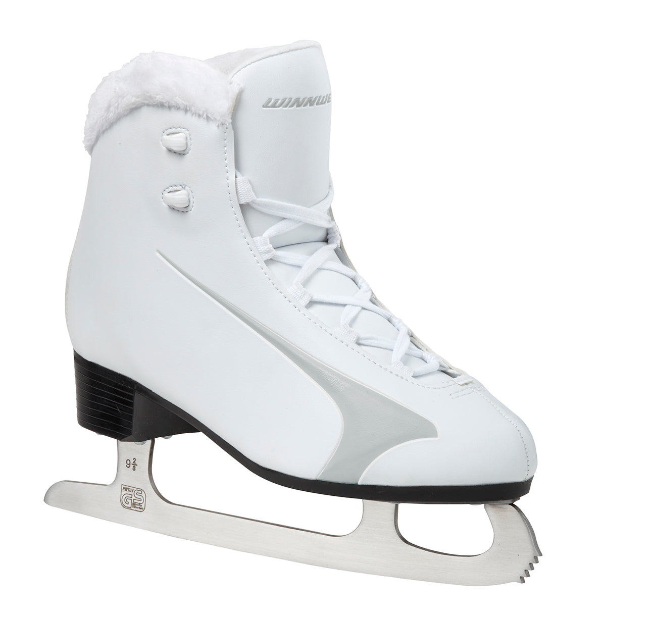 Winnwell Figure Ice Skates with Fur Collar White New Sizes 6-11