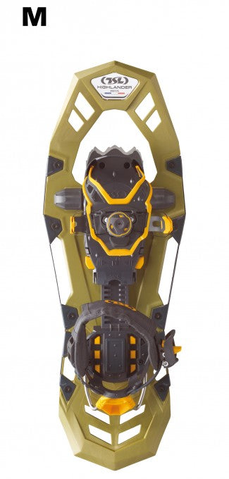 TSL Snowshoes Highlander Adjust Size M 22.5" Boa Best Grip Color Olive Green, Men's Shoe Size 7 - 13, 260 LB Max, 110 LB Min
