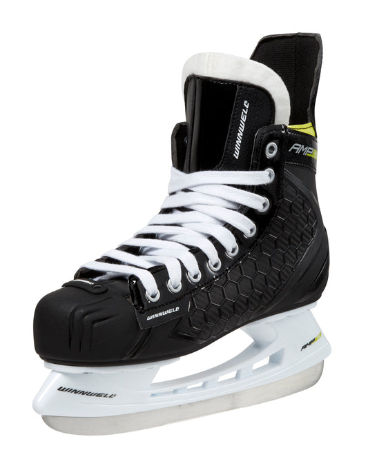 Winnwell Ice Skates AMP500 Black New SK1705 Hockey Skates Sizes 1-13 NEW