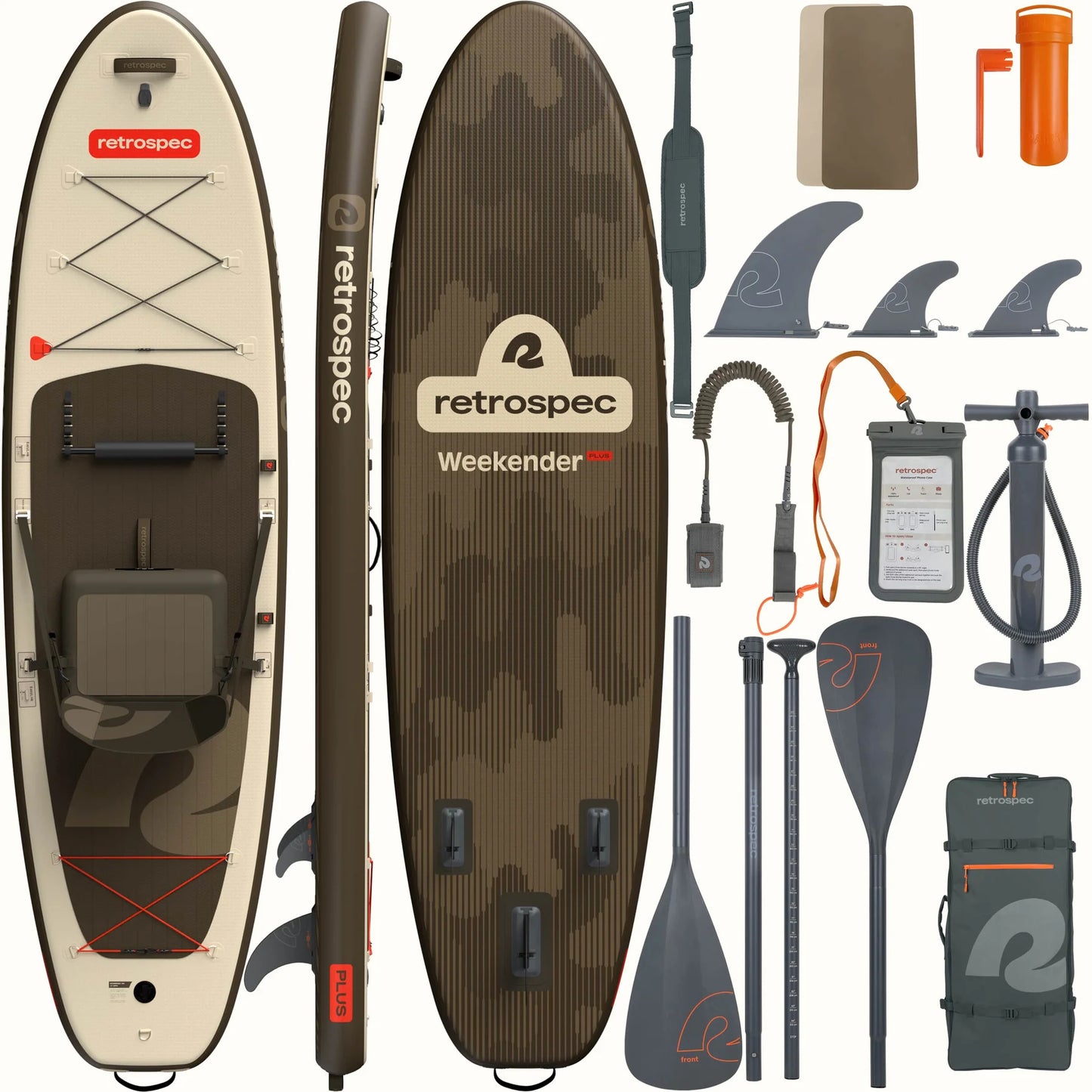 Inflatable Hybrid Paddleboard iSUP Weekender Plus 10' New Max 300 LB Stand Up