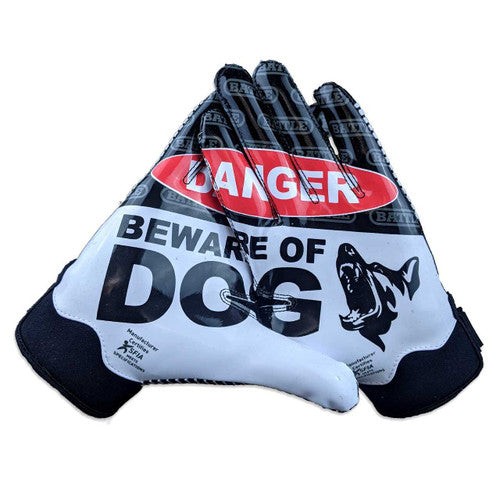 Battle Football Gloves Doom Glove - Beware of Dog Adult New