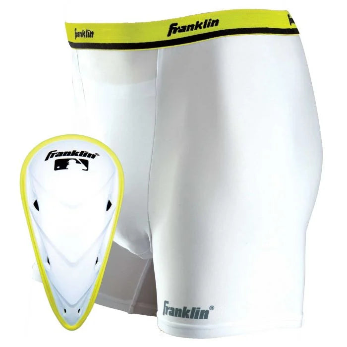 Franklin Compression Shorts and Cup Size Adult XL White NEW
