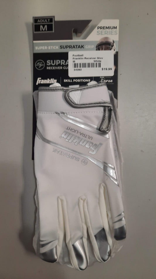Franklin Receiver Football Gloves 1 Pair Stick Size M White New