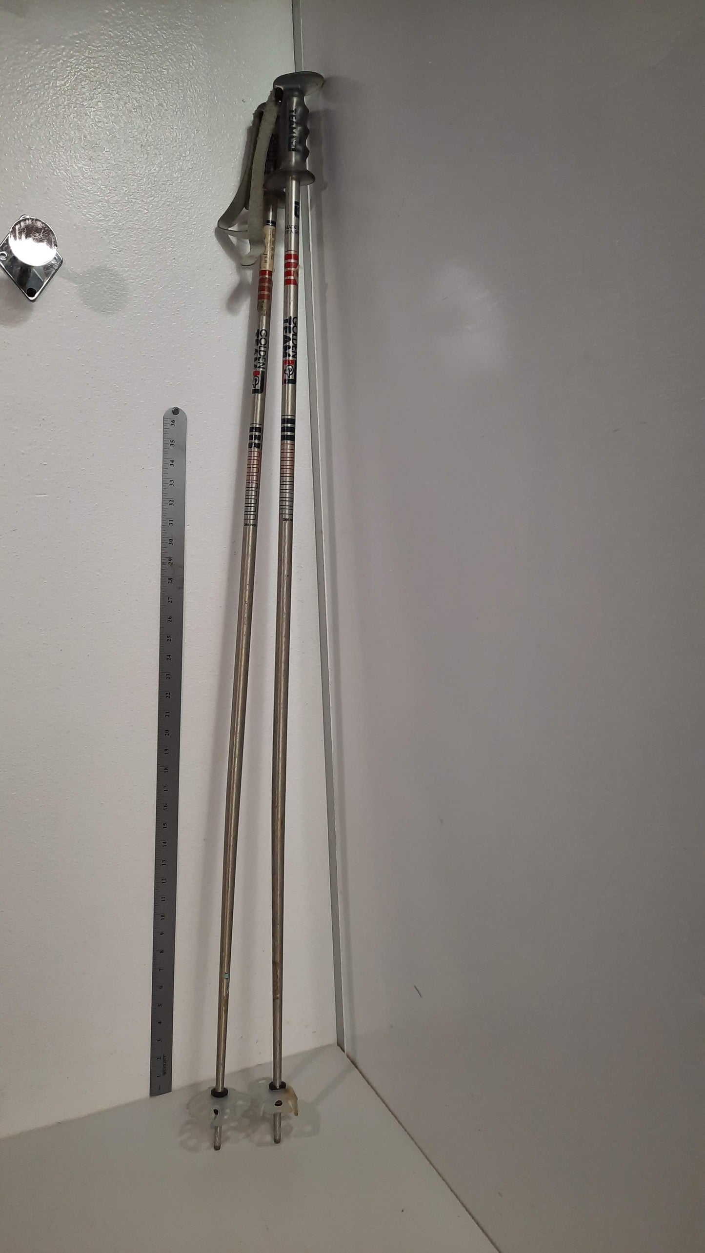 Golden Team Ski Poles 133 Cm Silver Condition Used