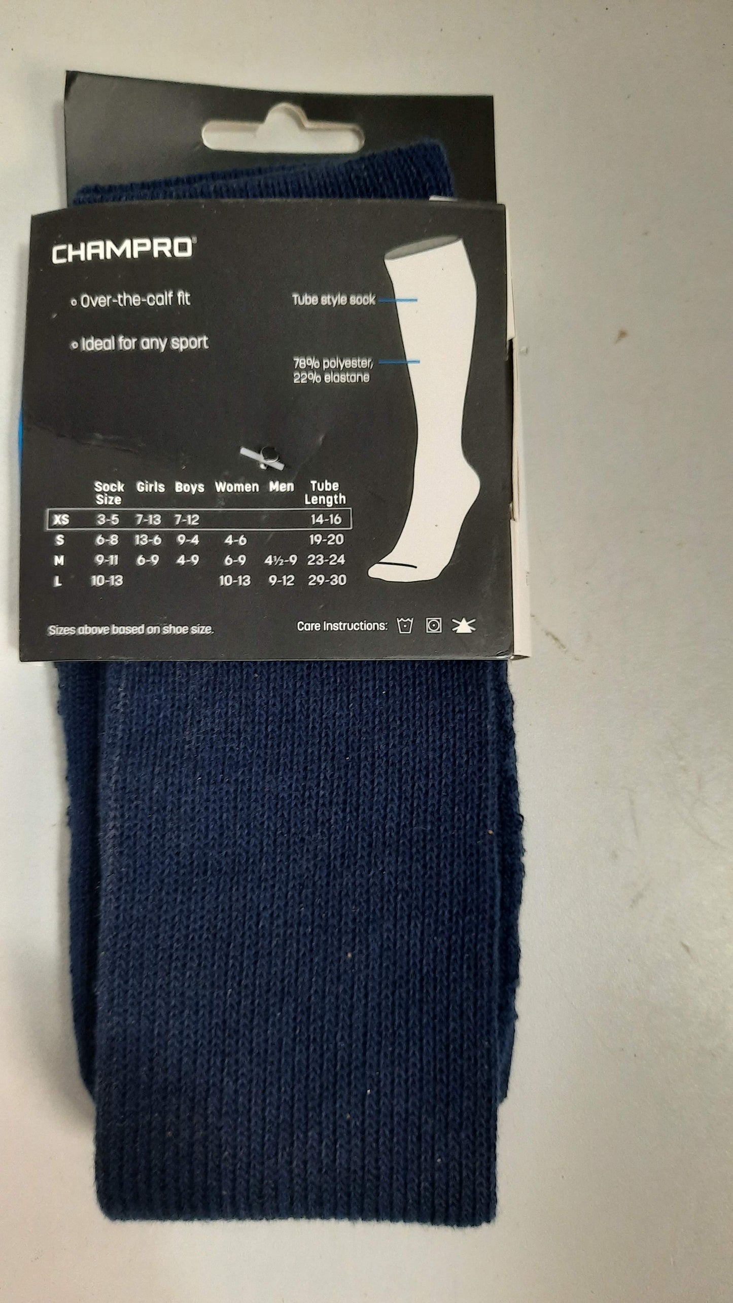 Champro Athletic Socks, Navy Blue, Size: XS New