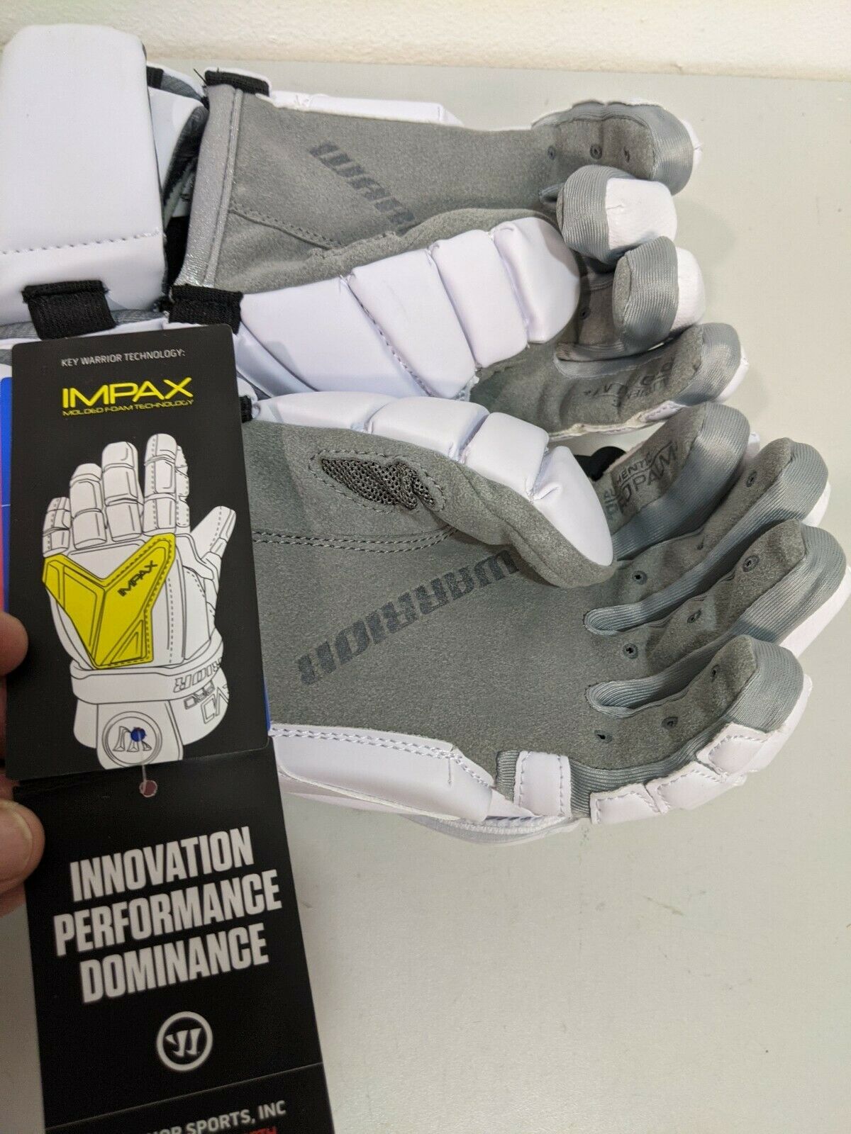 Warrior New Lacrosse Gloves Evo Pro Color White Sizes Small-Medium
