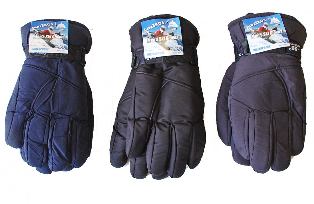 Subzeros Men's Ski Gloves Adult size O/S Solid Colors New