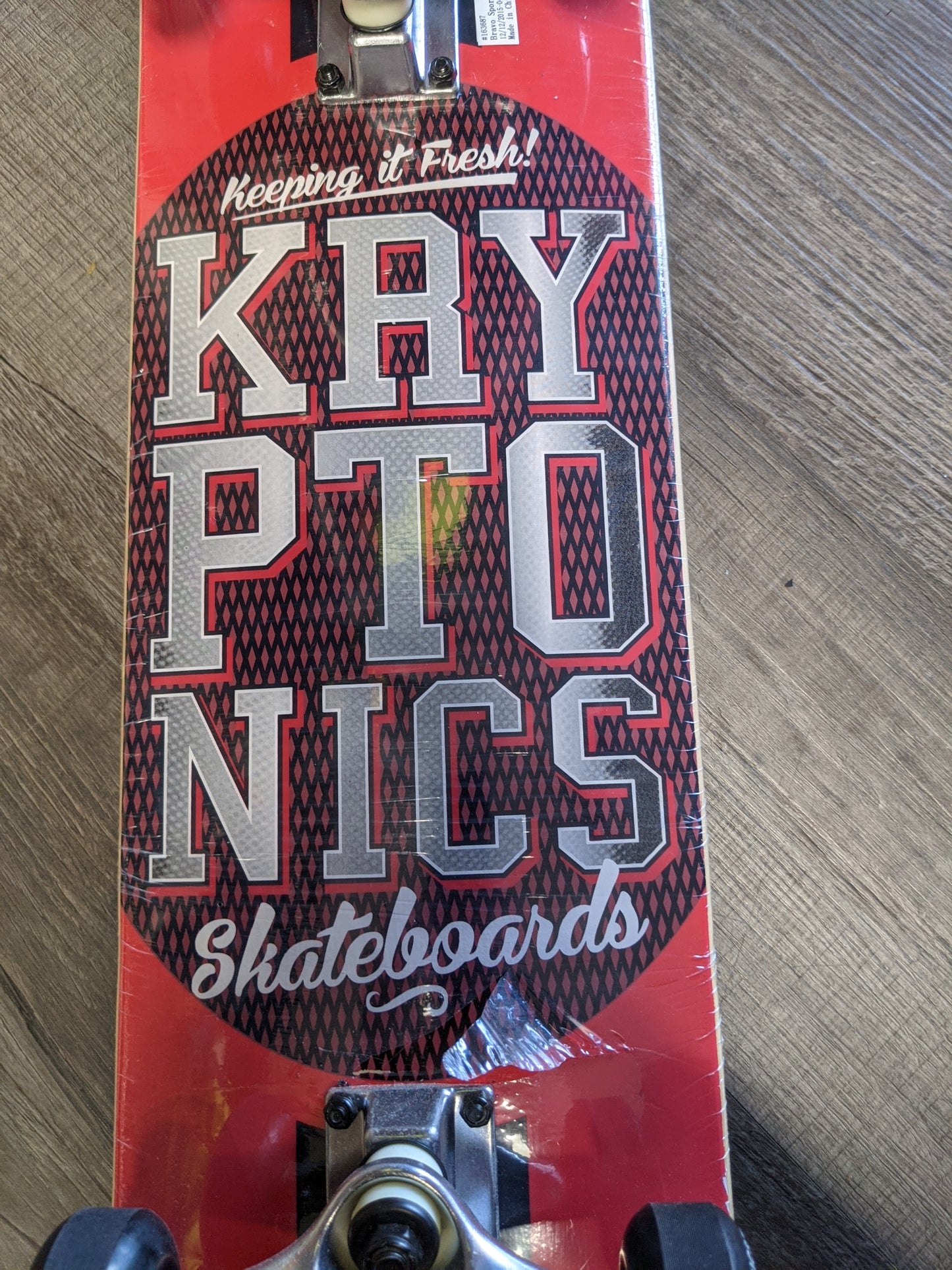 Popsicle Kryptonics New Skateboard, Red/Blk, Size: 31"
