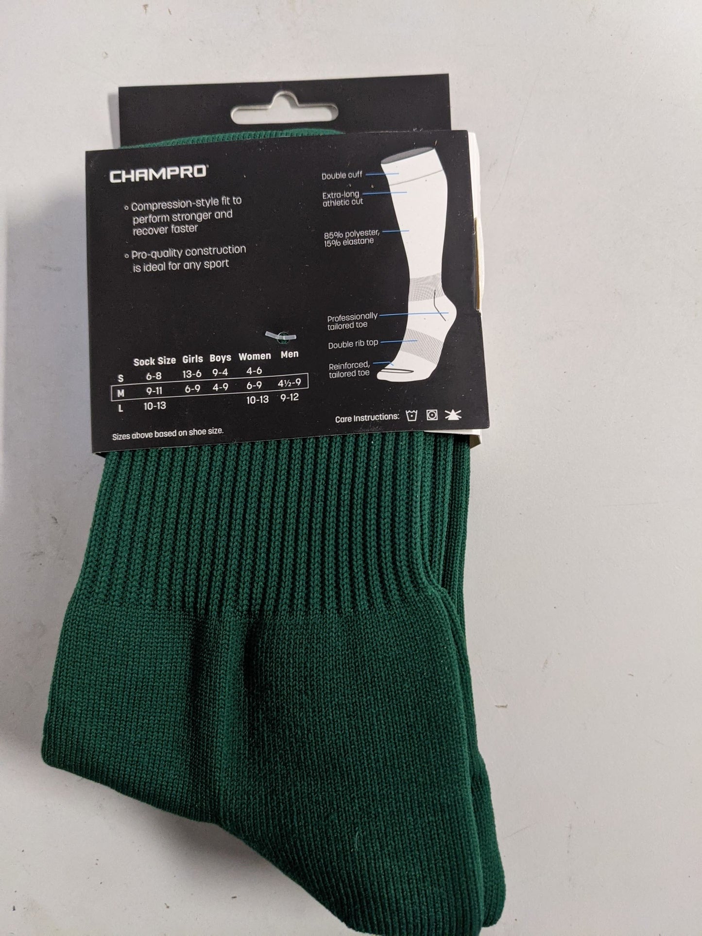 Champro Athletic Socks Size Medium Color Forest Green Multi-Sport Condition New