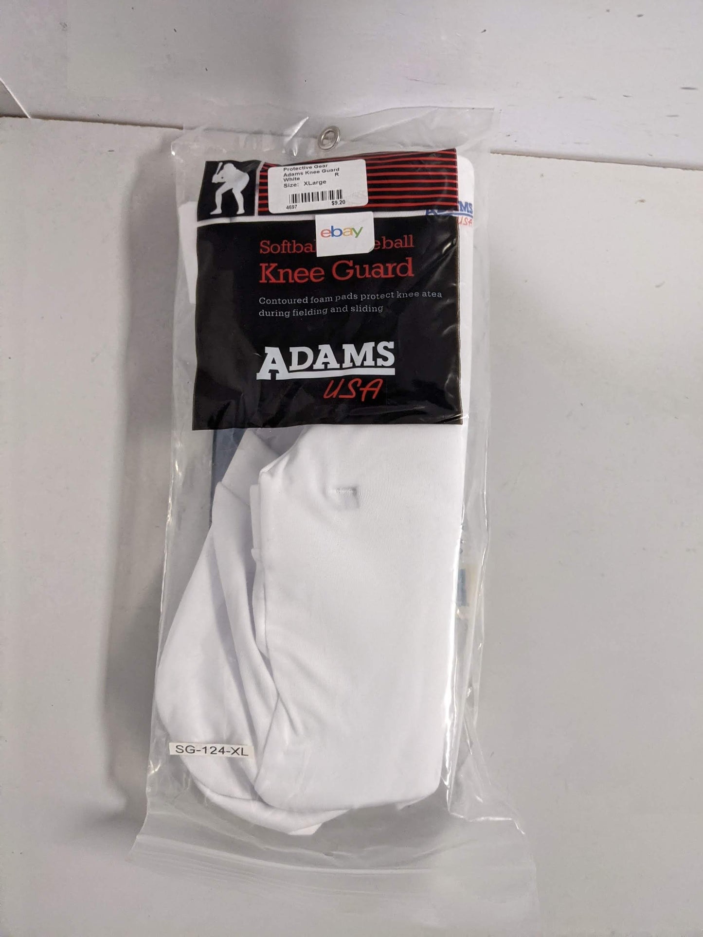 Adams Softball/Baseball Knee Guards Size XL Baseball White New