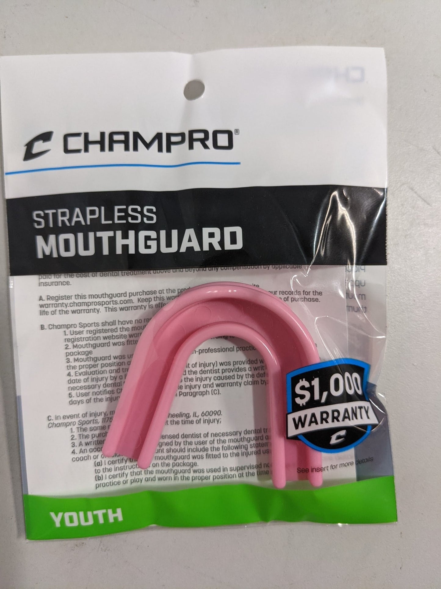 Champro Mouthguard Size Youth Black/Pink/Navy Condition NEW