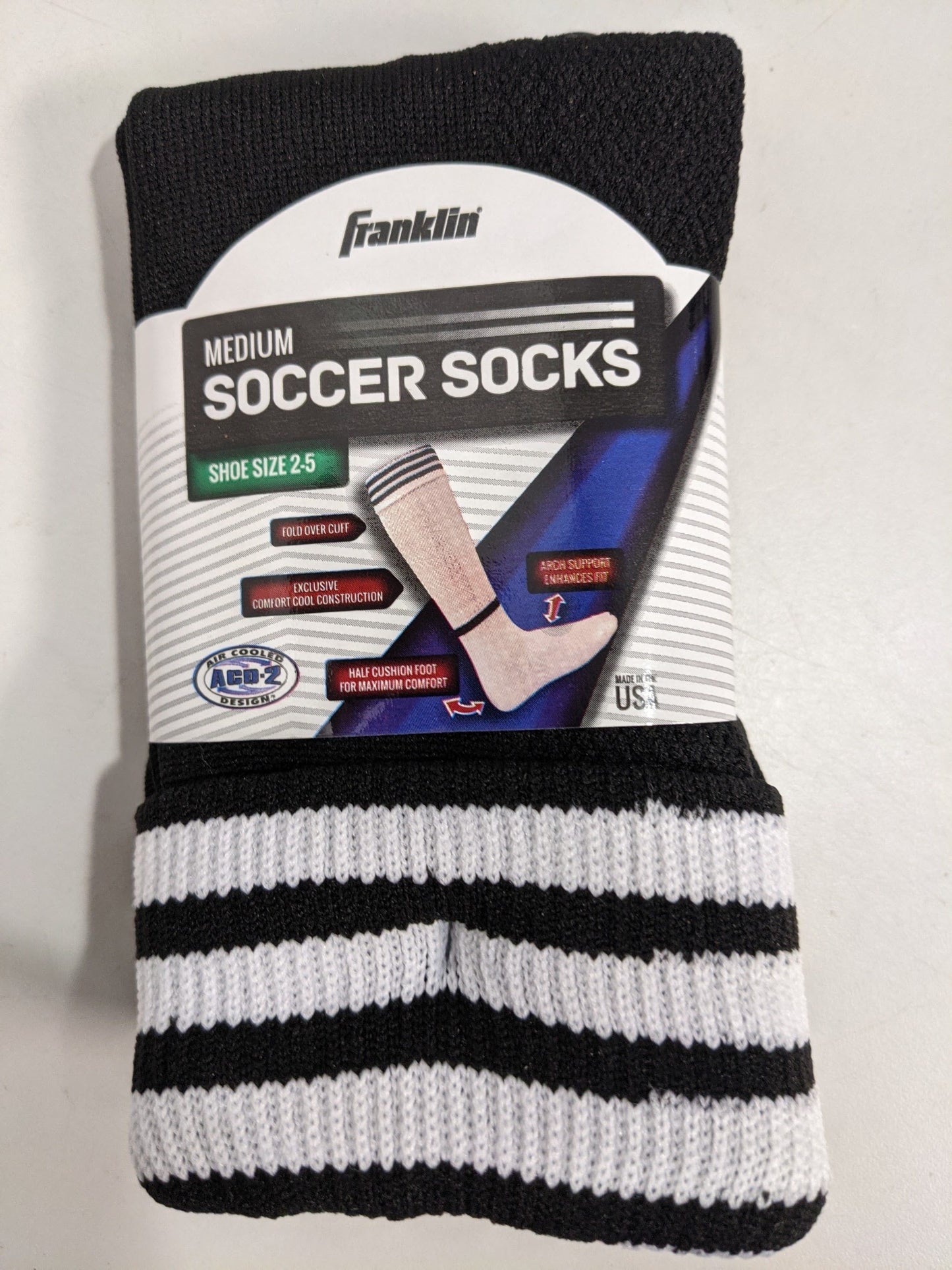 Franklin Soccer Socks New Black Medium