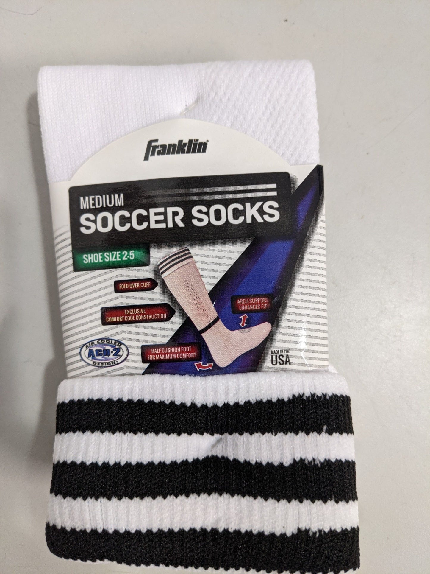 Franklin Soccer Socks New White Medium