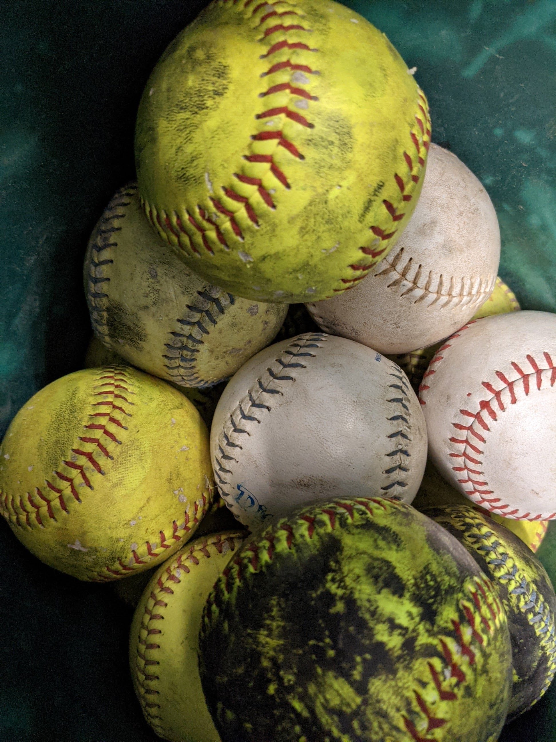 Softballs, Assortment vary, Used. One Piece. – Replays Sports Exchange