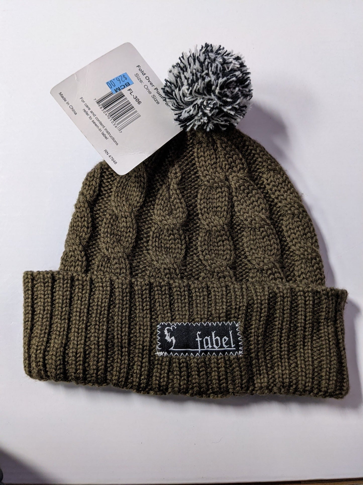 Fabel Winter Hat, One Size, Green, New