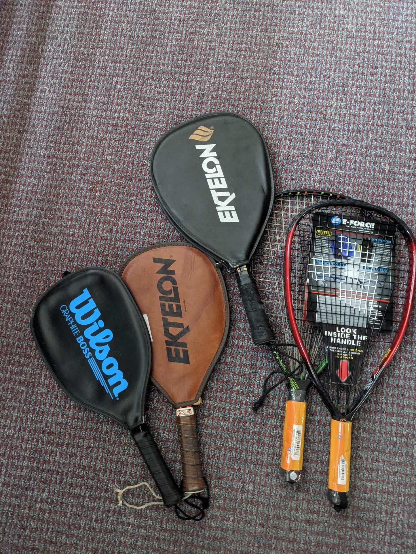 Racquetball Rackets, Assorted Sizes, Assorted Colors, Used.  One Piece.