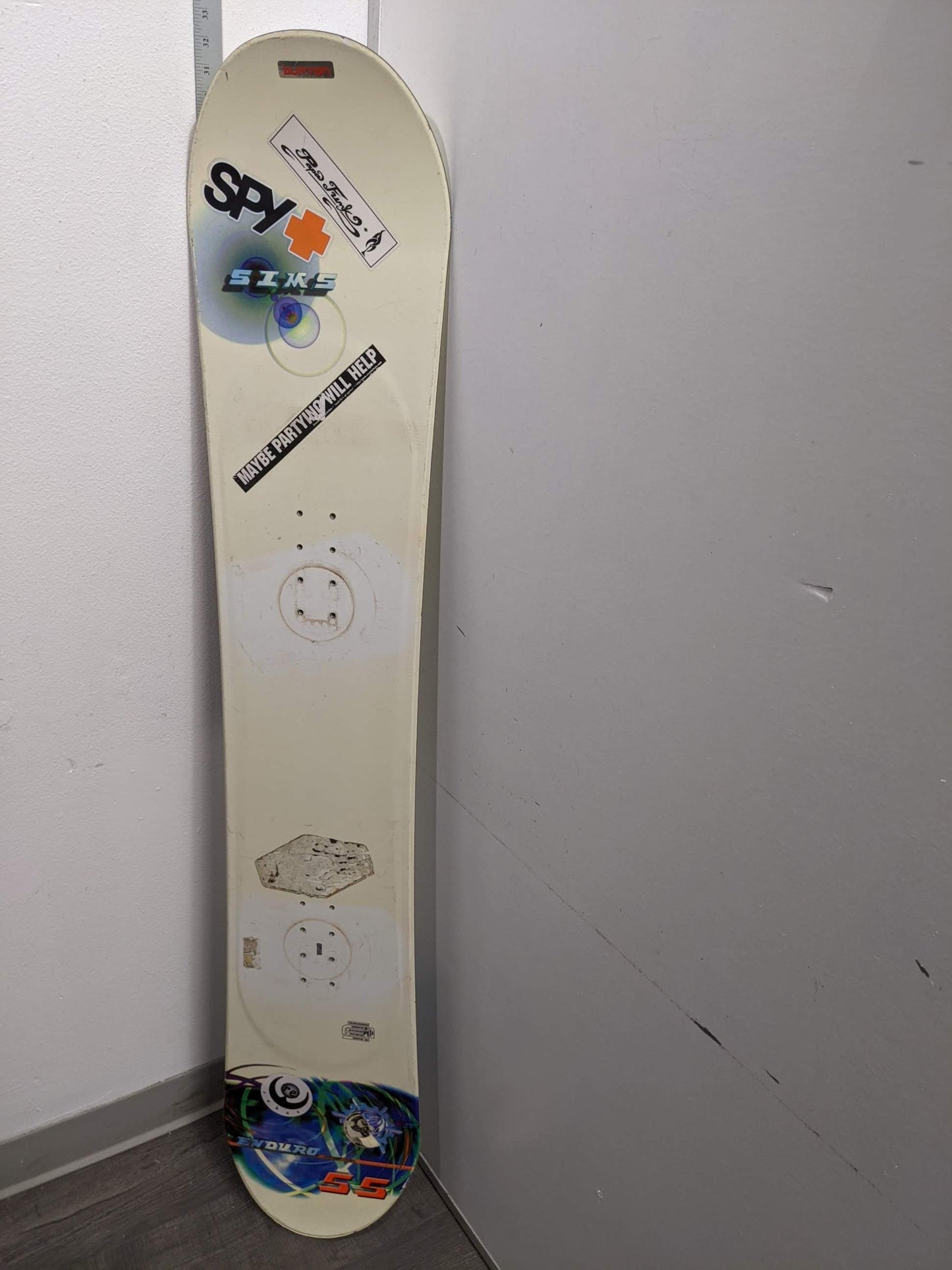 Sims Enduro 55 Snowboard (Deck Only) Size 155cm White Used