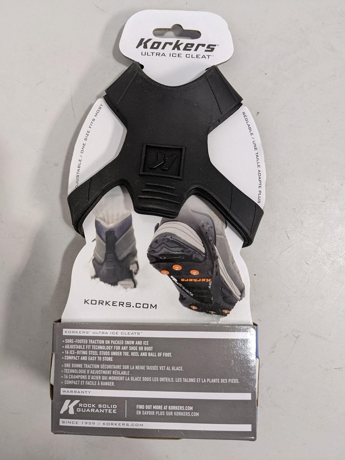Korkers Ultra Ice Cleats One size Fits Most, Gray New