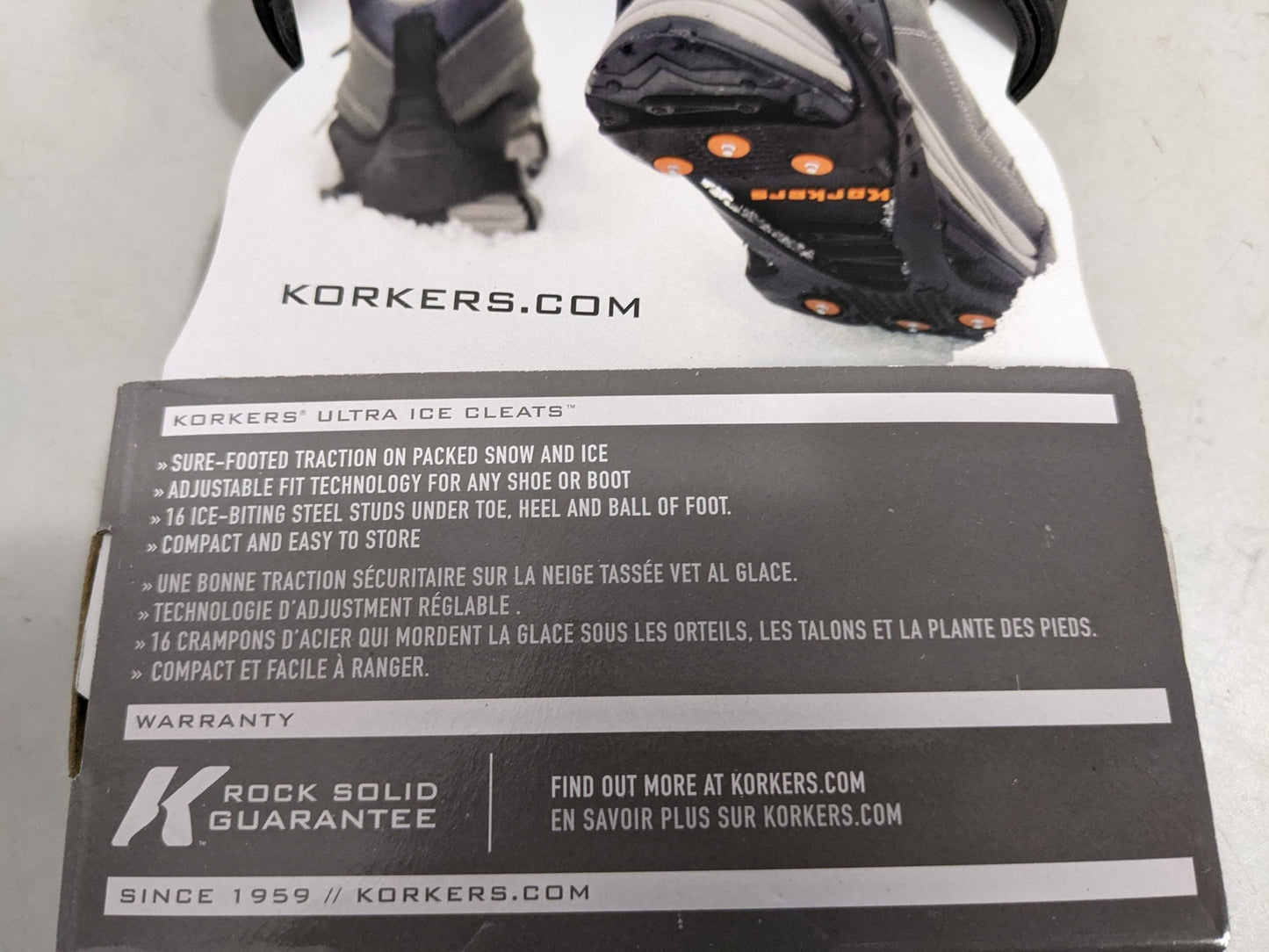 Korkers Ultra Ice Cleats One size Fits Most, Gray New