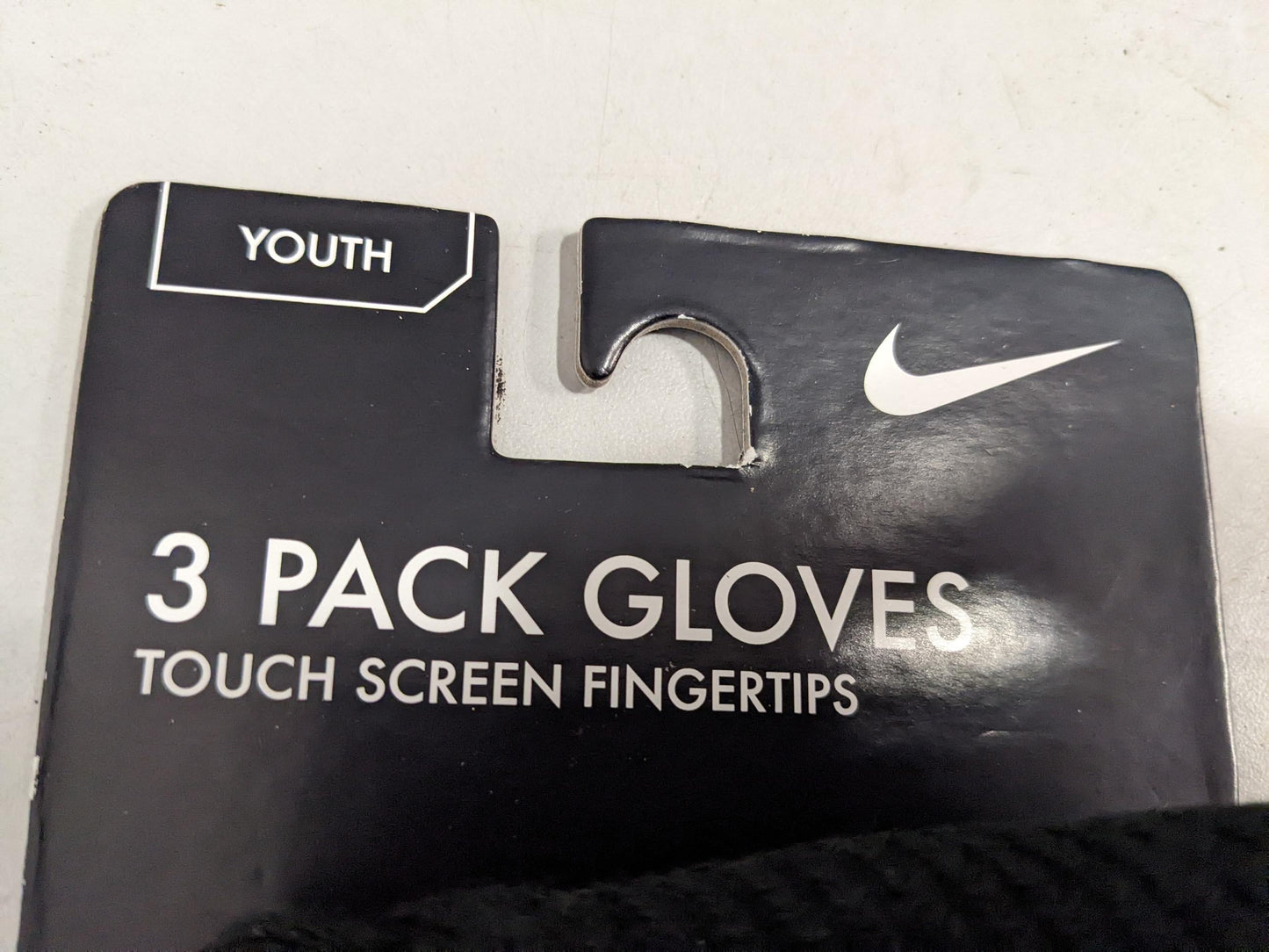 Nike 2 Pack Youth Cloth Gloves Touchscreen Finger Tips Size Youth Black NEW