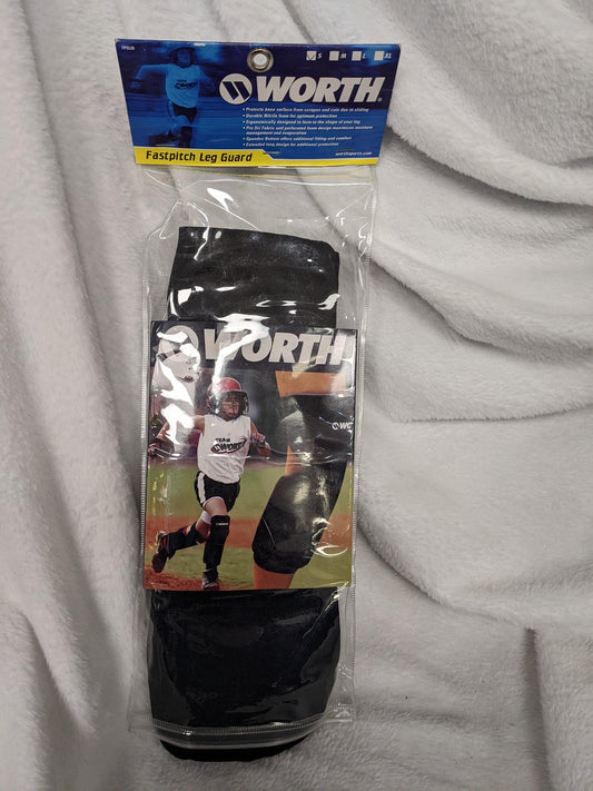 Worth Fastpitch Leg Guard Size Small Color Black Condition NEW