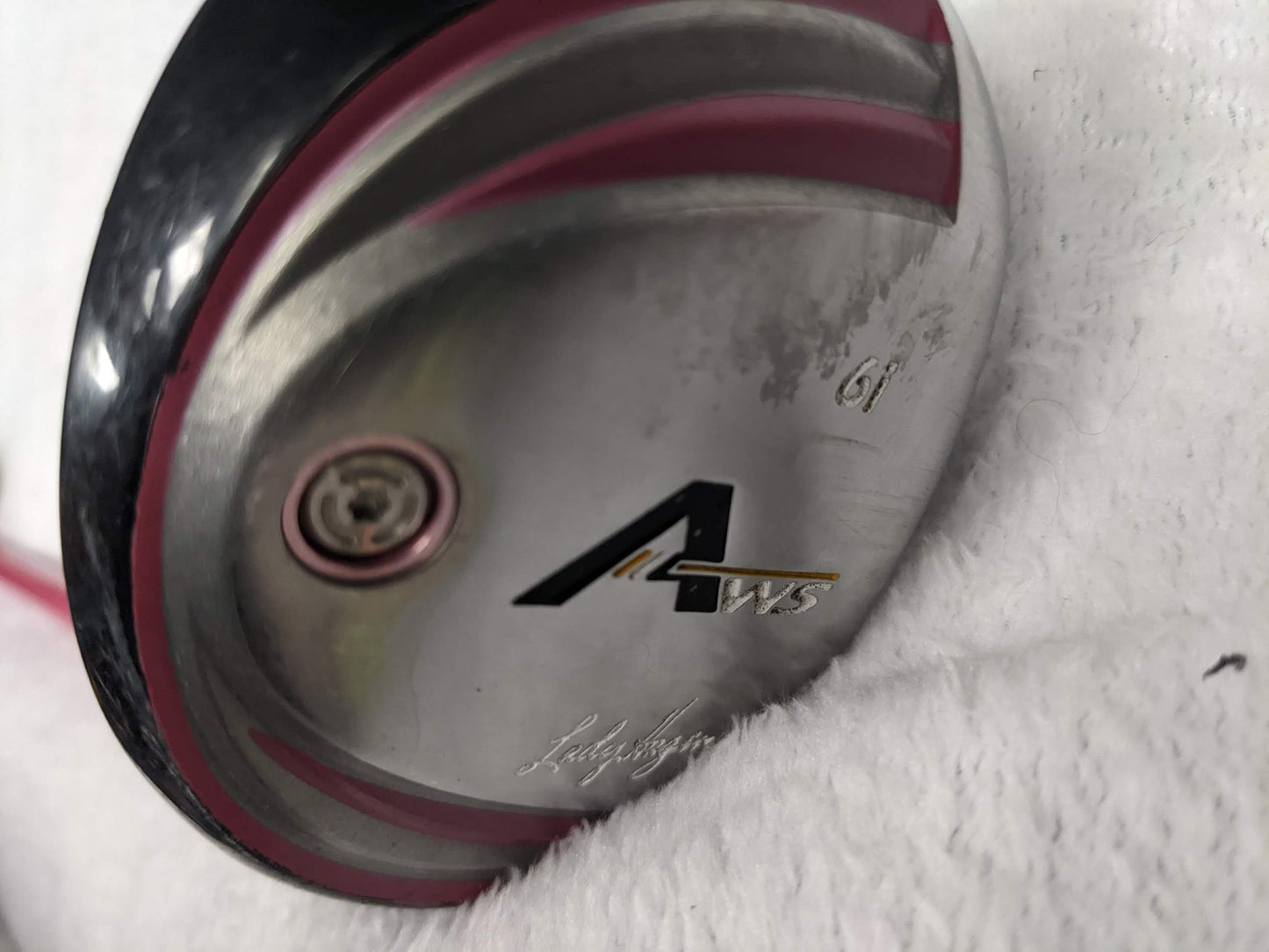 Lady Hagan Women's AWS Hybrid Driver Golf Club Right Hand Size 38 In Color Pink Condition Used