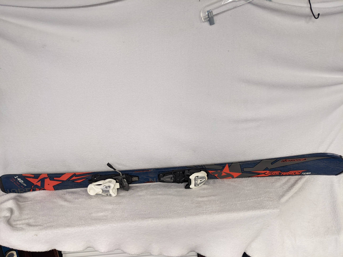 Nordica Fire Arrow Team Skis w/Marker Bindings Size 140 cm Color Blue Condition Used