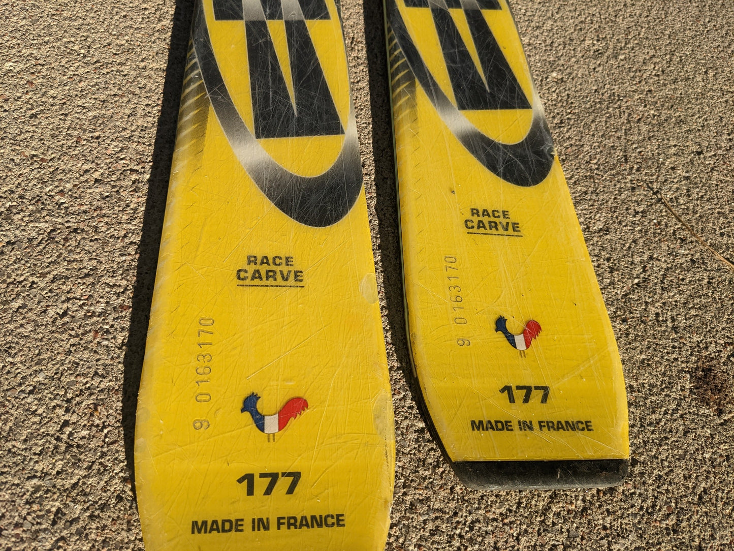 Rossignol 9S Pro 9.9 Race Carve Skis *NO Bindings* Some Damage* Size 177 Cm Color Yellow Condition Used